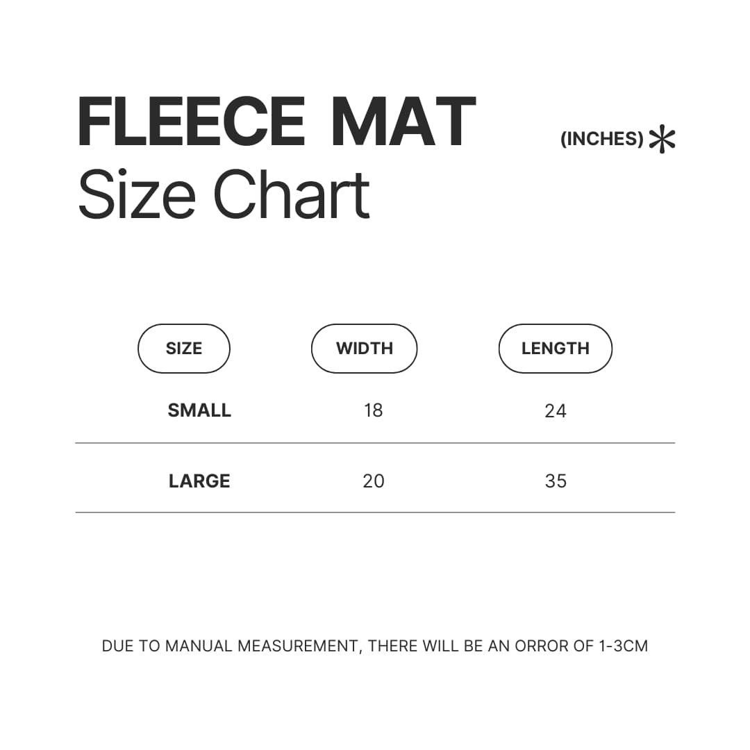 Fleece Mat Size Chart - Dragon Ball Mall