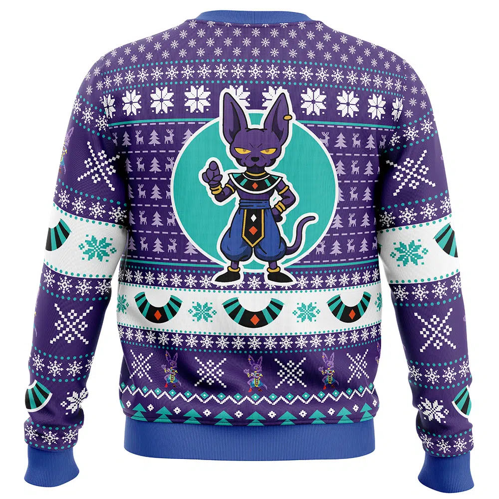 Beerus-Dragon-Ball-Z_Ugly-Christmas-Sweater-BACK-mockup Beerus Dragon Ball Z Ugly Christmas Sweater BACK mockup - Dragon Ball Mall