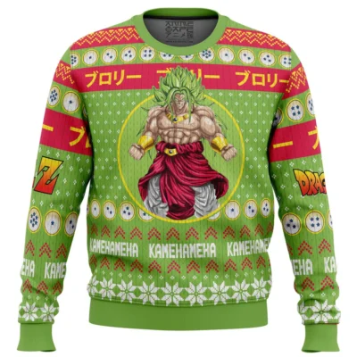 Christmas Broly Dragon Ball Z men sweatshirt FRONT mockup - Dragon Ball Mall