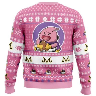 Majin Buu Dragon Ball Z Ugly Christmas Sweater BACK mockup - Dragon Ball Mall