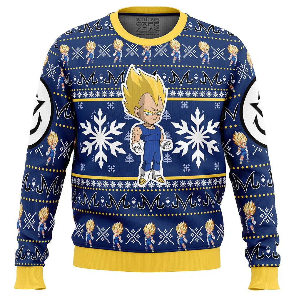Majin-Vegeta-Dragon-Ball-Z_Ugly-Christmas-Sweater-FRONT-mockup Majin Vegeta Dragon Ball Z Ugly Christmas Sweater FRONT mockup - Dragon Ball Mall