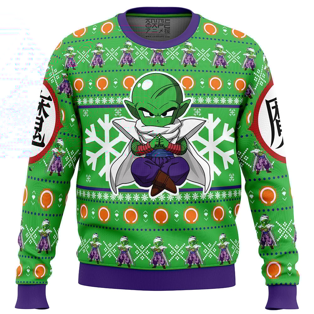 Piccolo-Dragon-Ball-Z_Ugly-Christmas-Sweater-FRONT-mockup Piccolo Dragon Ball Z Ugly Christmas Sweater FRONT mockup - Dragon Ball Mall