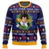 Tis Over 9000 DBZ PC Ugly Christmas Sweater front mockup - Dragon Ball Mall